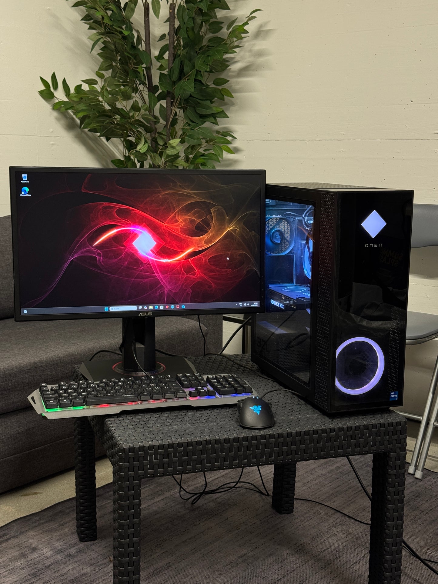 HP Omen 30L, i7-11th, 16 GB RAM, RTX 3060Ti, Setup Komplett